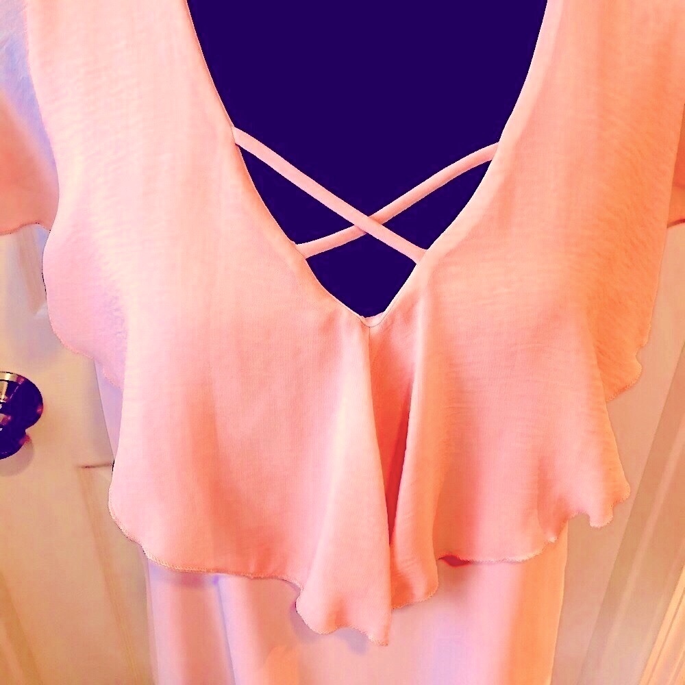 Peach Summer Blouse, Size L